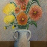 Still life with Dalhia signed J de Sereys, circa 1970.
