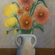 Still life with Dalhia signed J de Sereys, circa 1970.