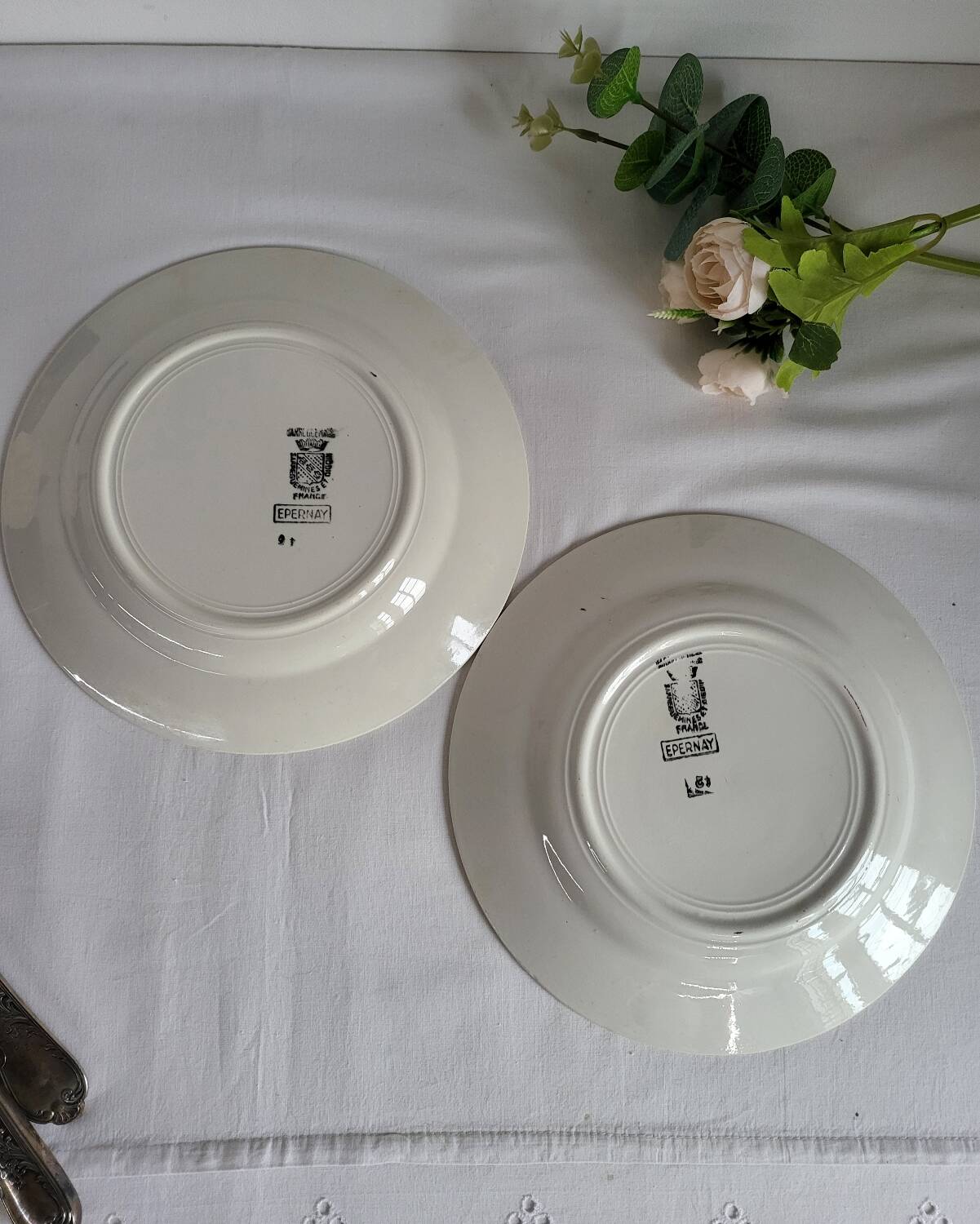 4 assiettes à dessert Sarreguemines épernay faïence vintage