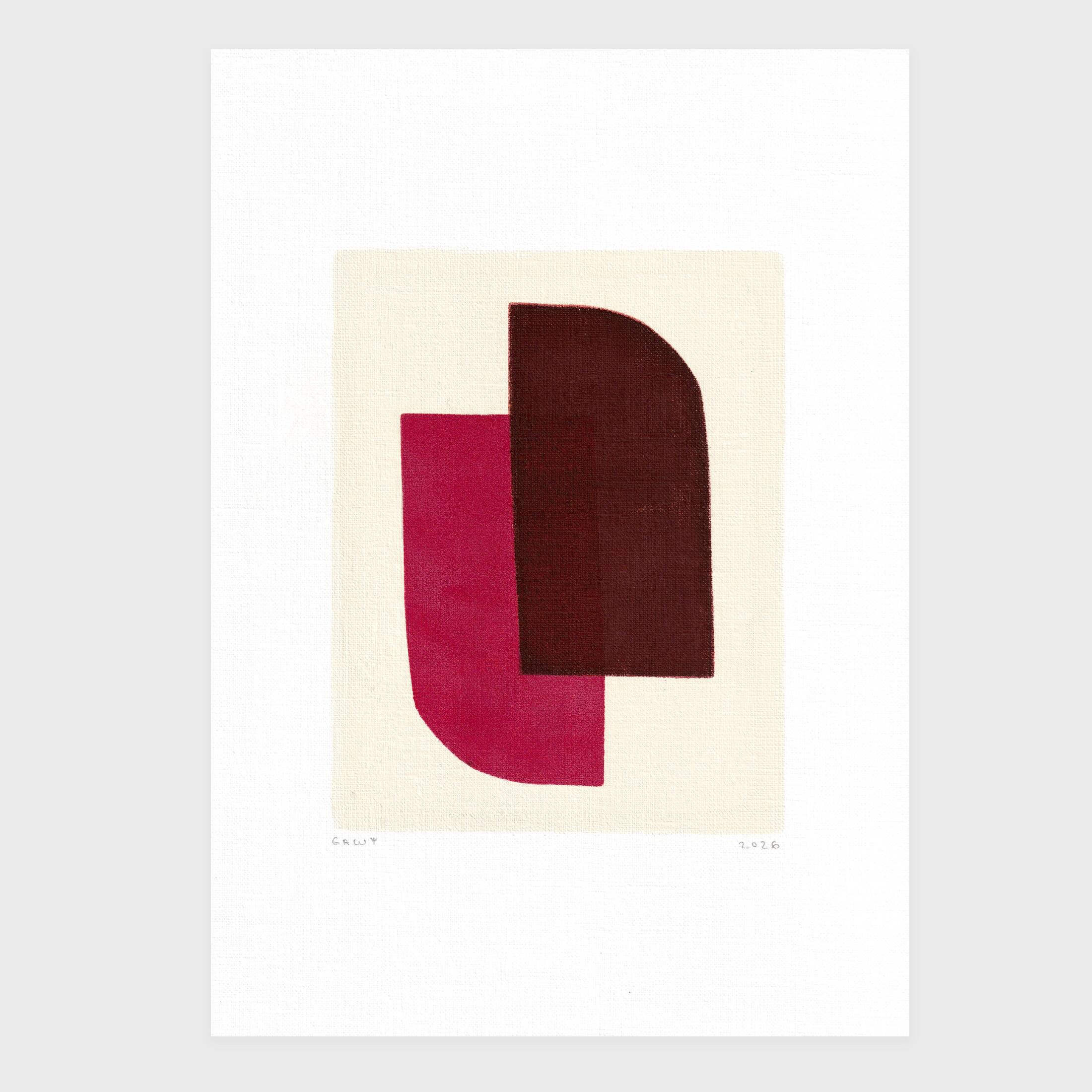 Abstract painting on paper illustration signed Eawy