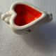 Vintage 50s salt and pepper shaker - ceramic - heart shapes