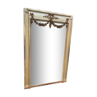 Restored Louis XVI style trumeau mirror