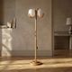 Atomic age floor lamp, vintage hotel lighting, Czechoslovakia 1970s