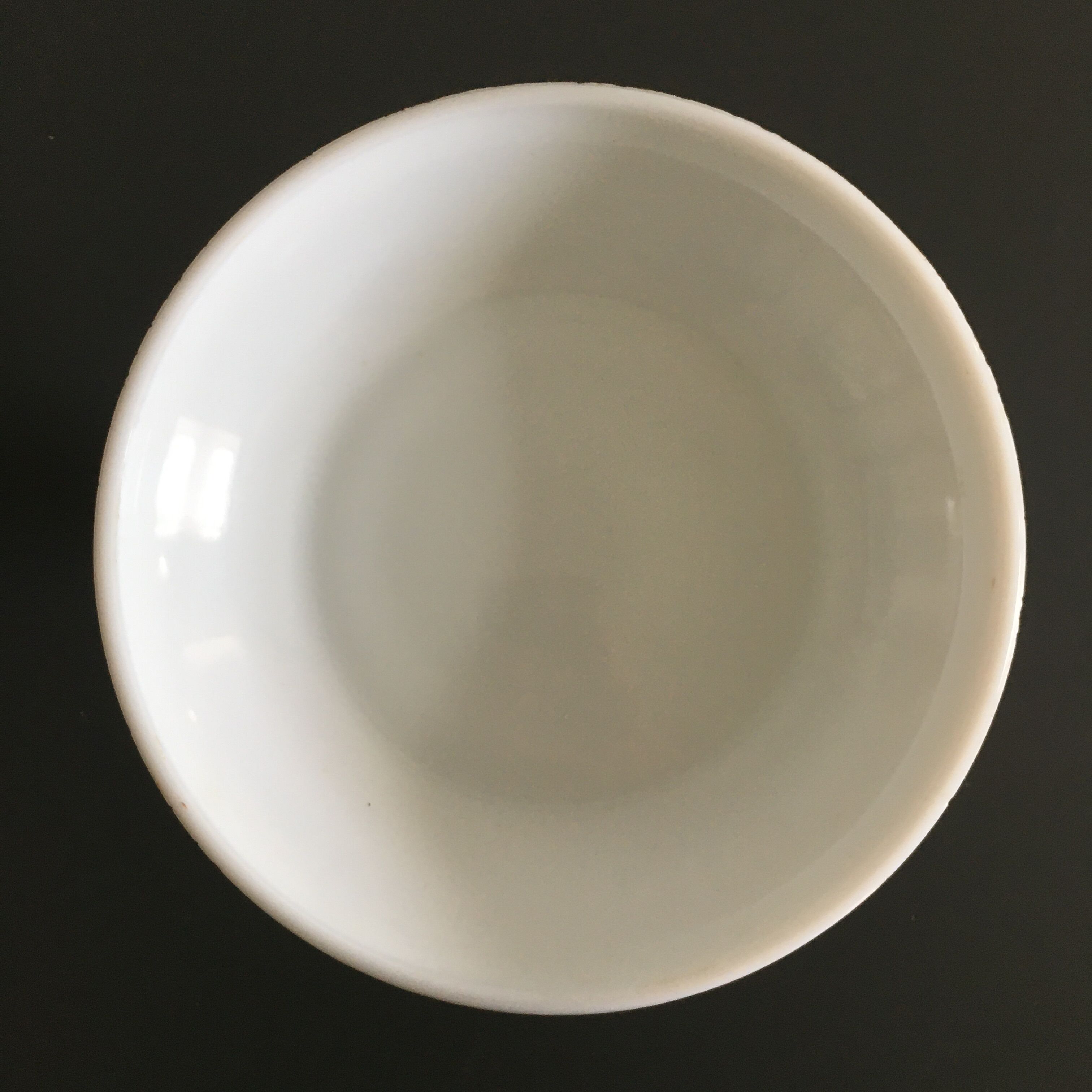 White opaline footed bowl