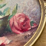Framed watercolor “Roses” from the 20s/30s