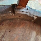 Louis xv louis xvi transitional style pedestal table in walnut marquetry