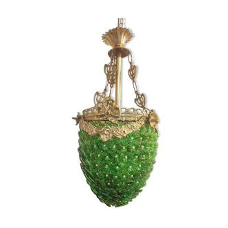 Suspension avec fleurs de verre de Murano. Italie, années 1960