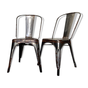 2 chaises tolix en métal