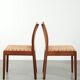 Ensemble de 6 chaises de salle à manger au design Art Déco uniques avec un dossier en osier.