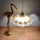 Vintage lampshade pendant light in pale yellow opaline