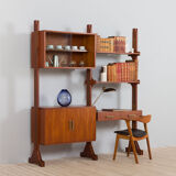 Italian free standing wall unit room divider with a desk in the style of Vittorio Dassi, 1960s
