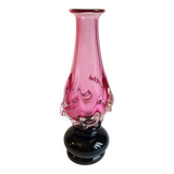 Soliflore en verre soufflé bicolore rose & noir