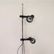 Mid century modern black metal floor lamp with 2 spot lights