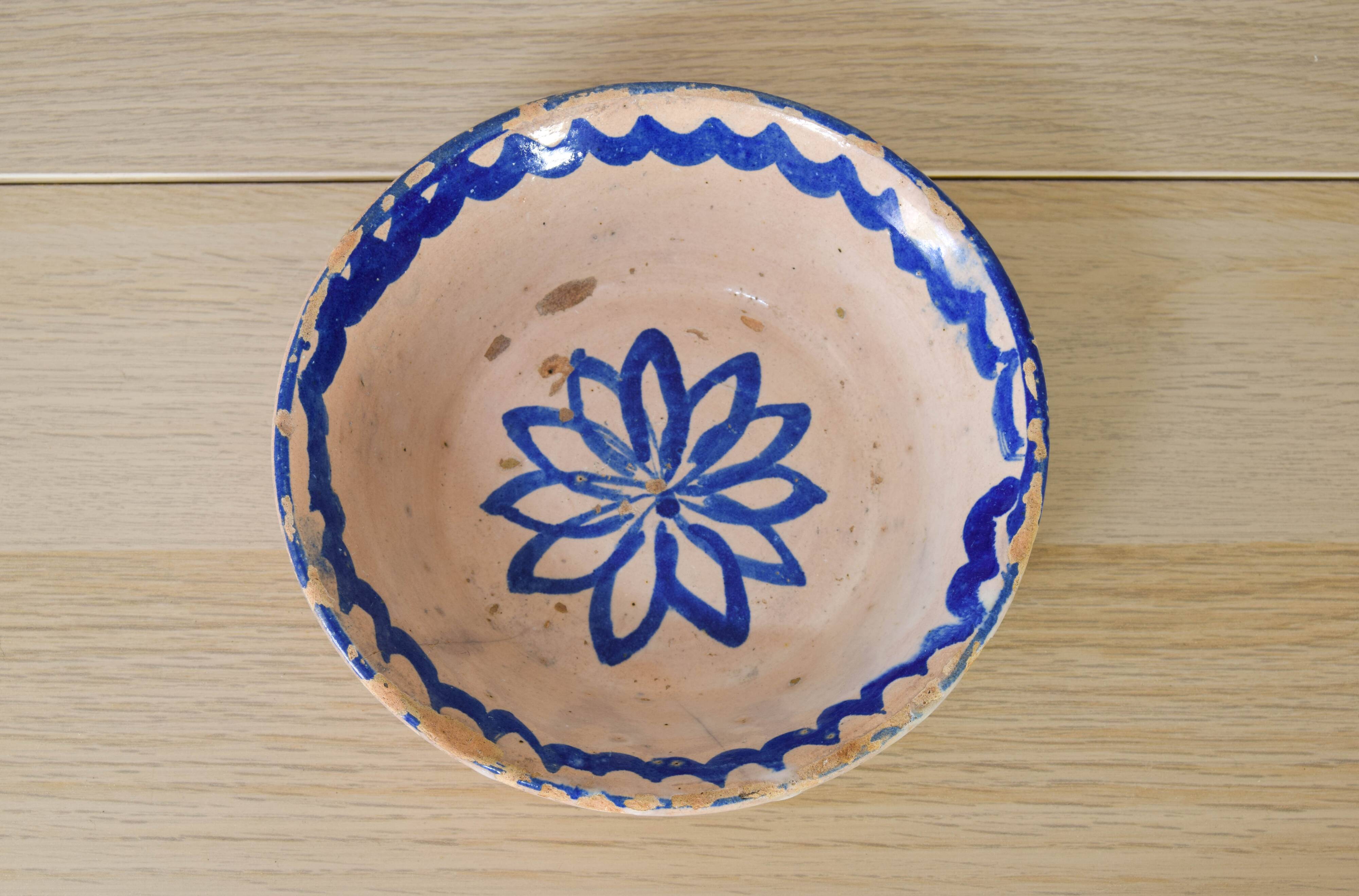 Antique Handmade Terracotta Ceramic Lebrillos Bowls Fajalauza, Granada Spain XIX