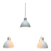 Vintage Danish enamelled pendant lamp model ES by Edgar Schlaefle for Louis Poulsen, 1980s.