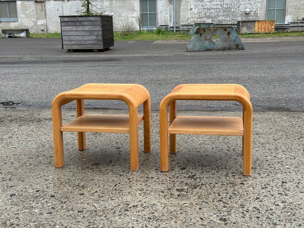 Mid-century Danish Brutalist bedside tables by Villy Nørgaard, 1984, set of 2