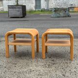Mid-century Danish Brutalist bedside tables by Villy Nørgaard, 1984, set of 2