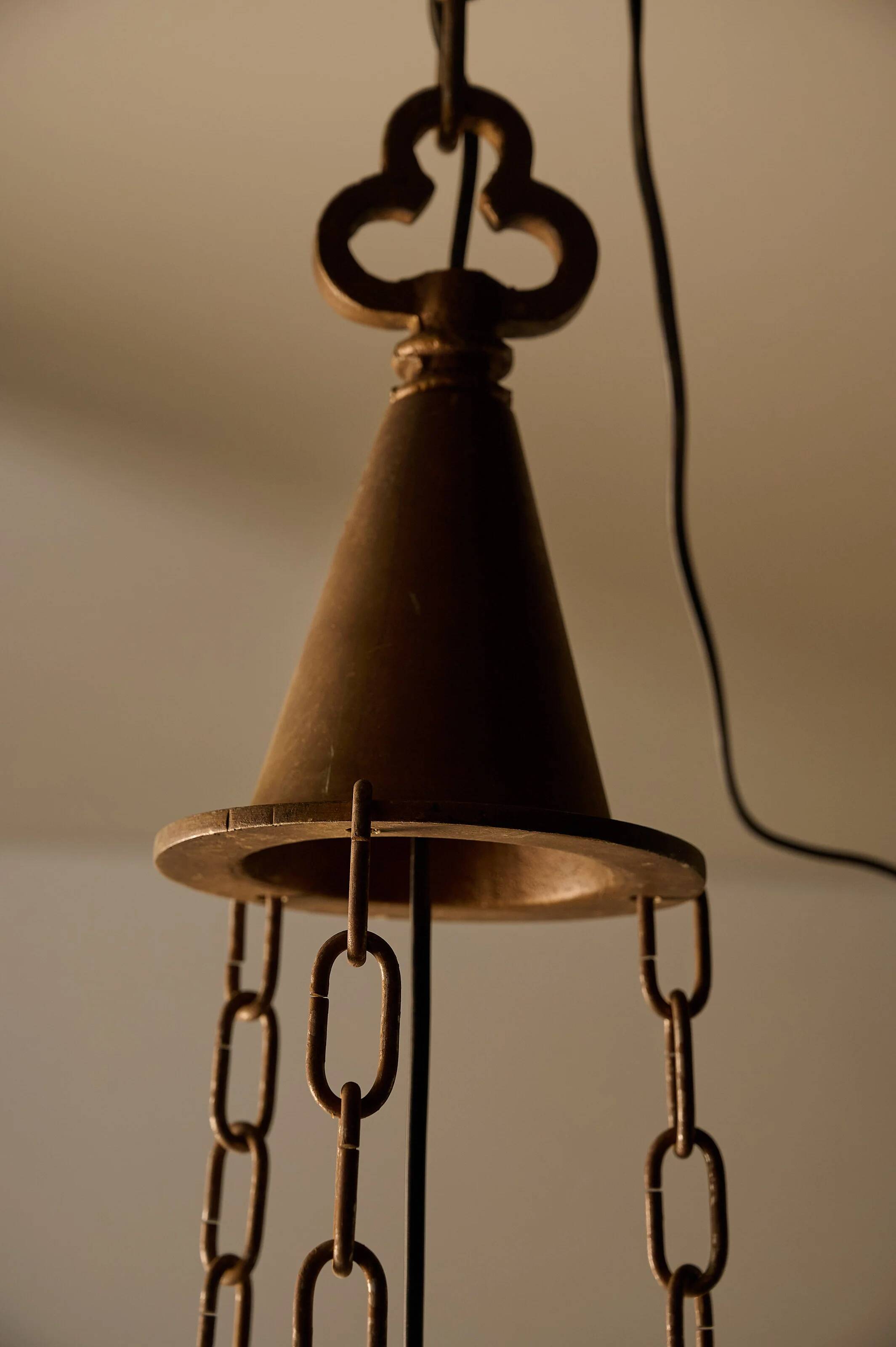 Monumental Art Deco Neo-Gothic Church Chandelier