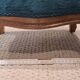 Louis XV footrest – duck blue velvet – fully reupholstered