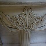 Antique French carved wooden console with central column
