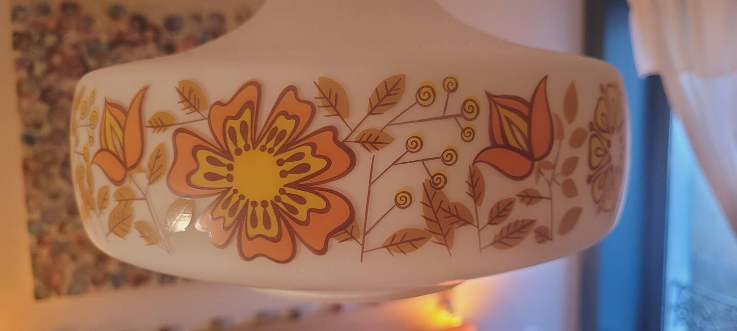 70's opaline pendant light