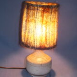 Vintage sandstone lamp and wool lampshade
