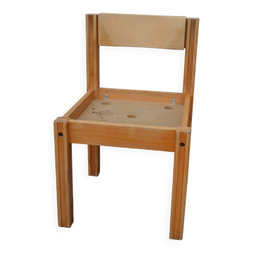 Chaise de collectivité en hêtre et coton
