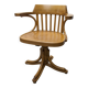 Scandinavian 1960s curved wood swivel office chair