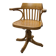 Scandinavian 1960s curved wood swivel office chair