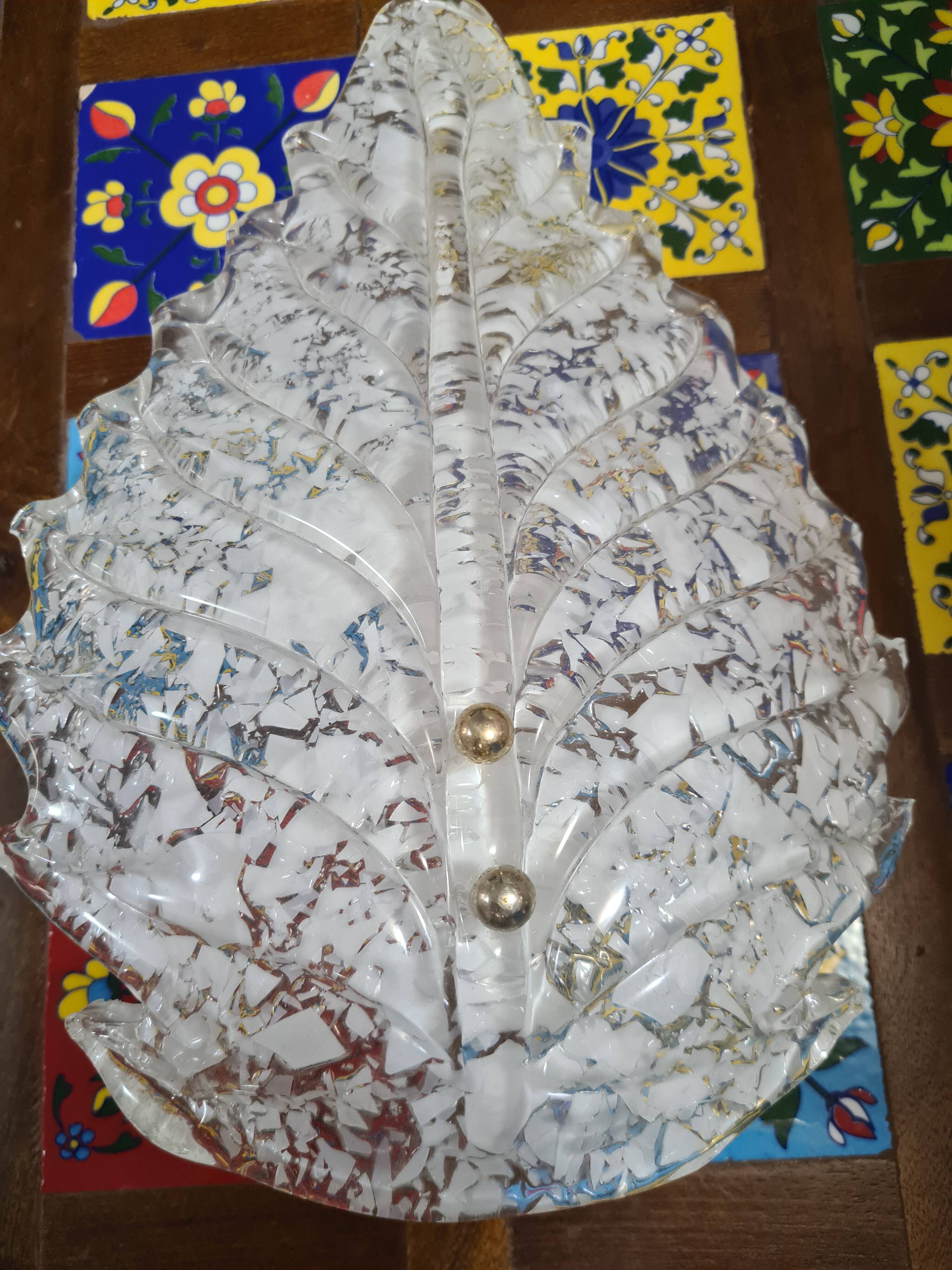 Lot de trois belles appliques en verre de Murano (Barovier Toso)