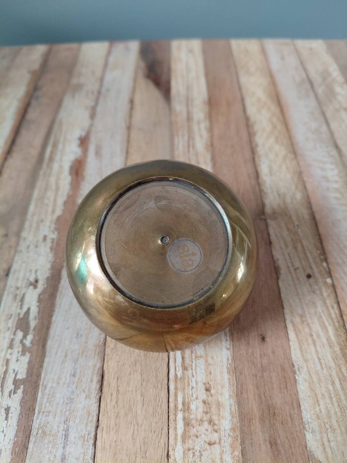 Antique brass pocket ashtray