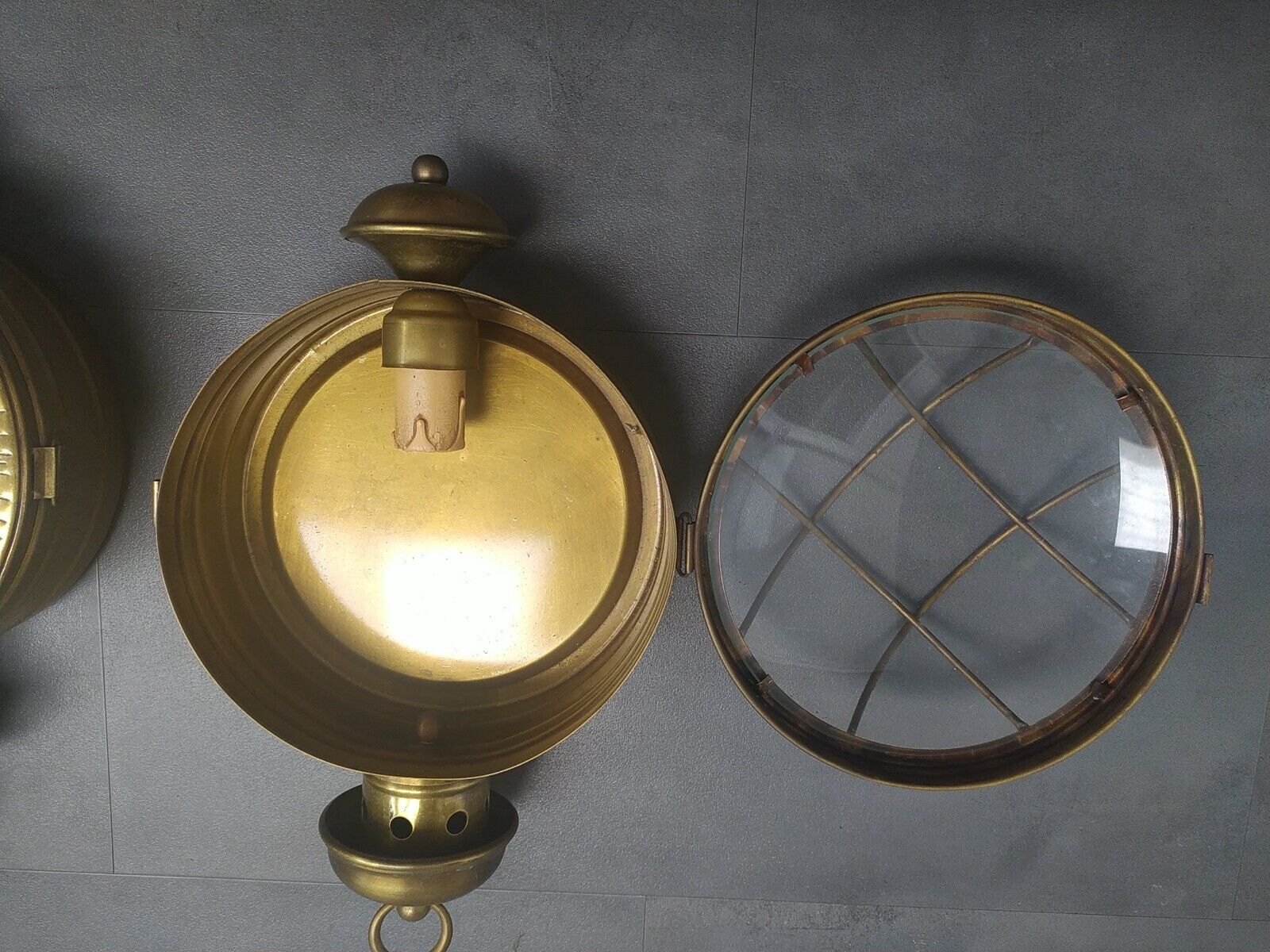 Wall sconces in brass style porthole, boat