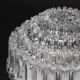 Round textured glass ceiling light by Limburg, Germany, 1970s.