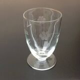 1930s 3 Glasses on pedestal Chiseled floral decoration