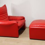 Maralunga armchair and ottoman by Vico Magistretti for Cassina