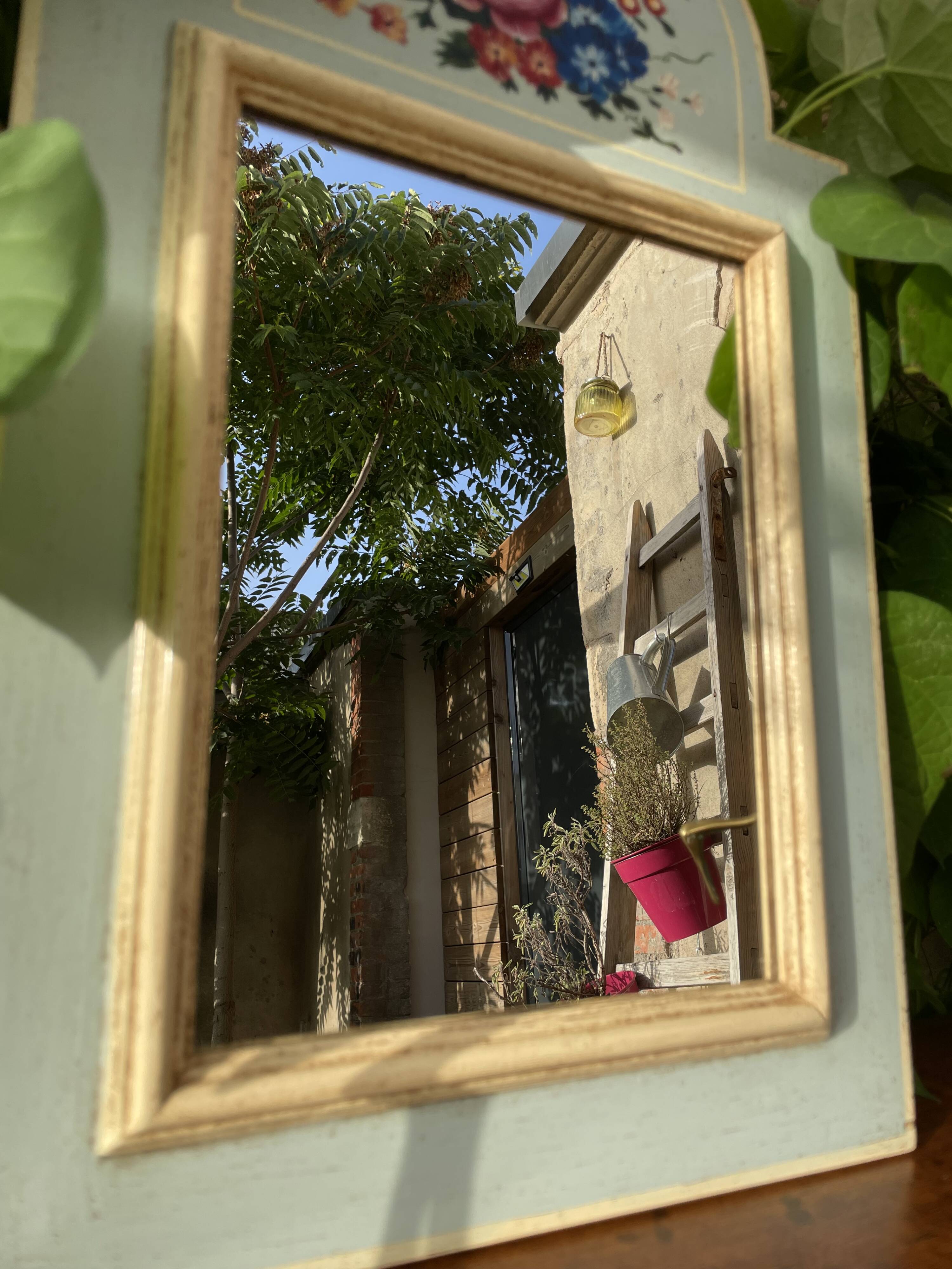 Painted wood mirror