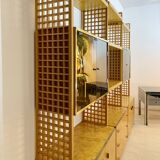 Gianluigi Gorgoni Display Unit 1970s  Fratelli Turi Bookshelf Glass Brass Briar Burl rizzo