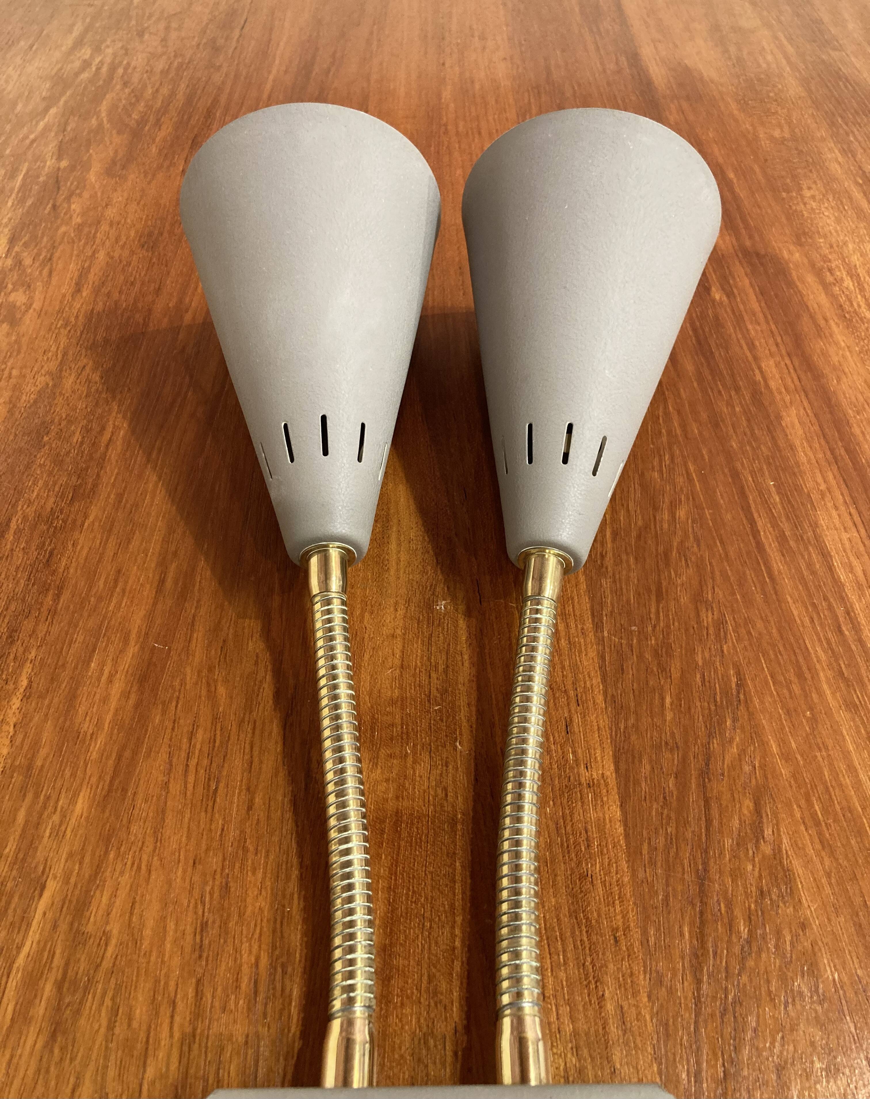 Double metal wall lamp, Scandinavian design 1950.