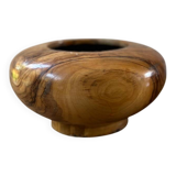 Vintage walnut wood empty pocket cup