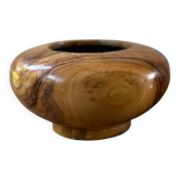 Vintage walnut wood empty pocket cup