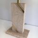 Travertine lamp with brass inlay