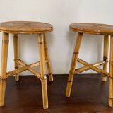 Vintage rattan stools