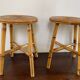 Tabourets rotin vintage