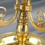 Lampe Bouillotte en Bronze Doré de Style Louis XVI Trois Lumières