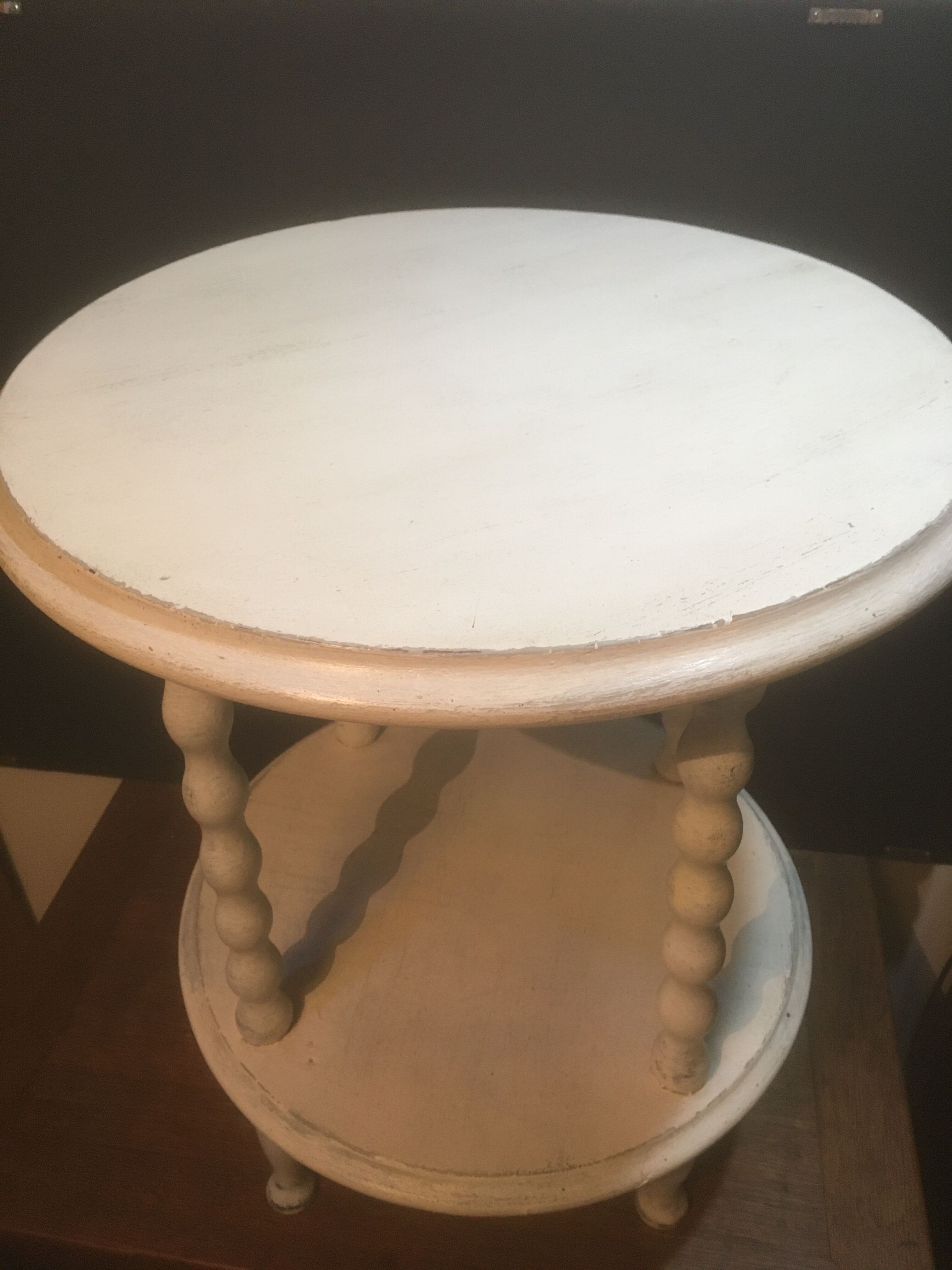 Sofa end or patinated white saddle