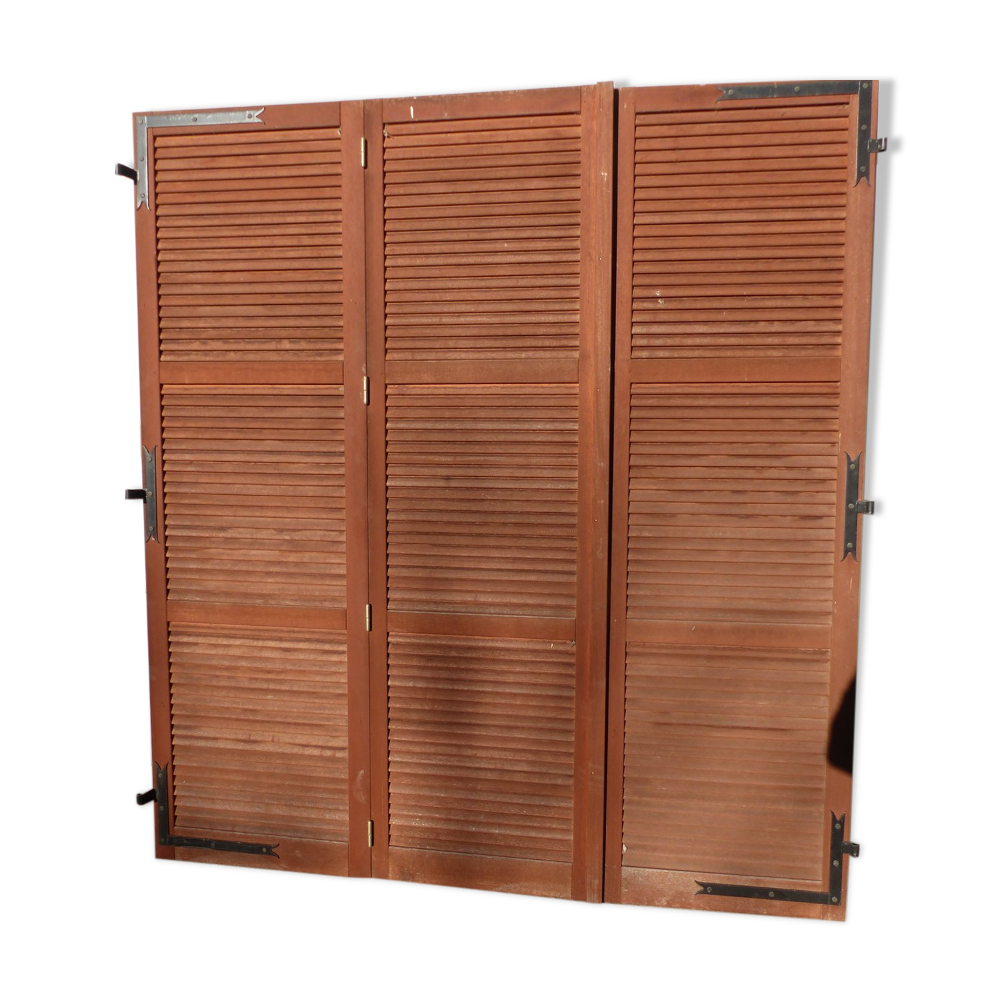 wooden shutters 3 leaves width 210 cm height 228 cm