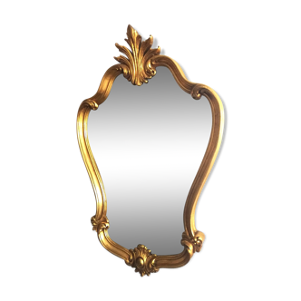 Miroir en bois doré de style Rocaille Louis XV 36x57cm
