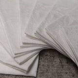 Serviettes de table anciennes damassées décor fleurs lot de9