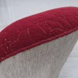 1950s, Danish 3-seater sofa, red and light grey furniture wool, oak wood.