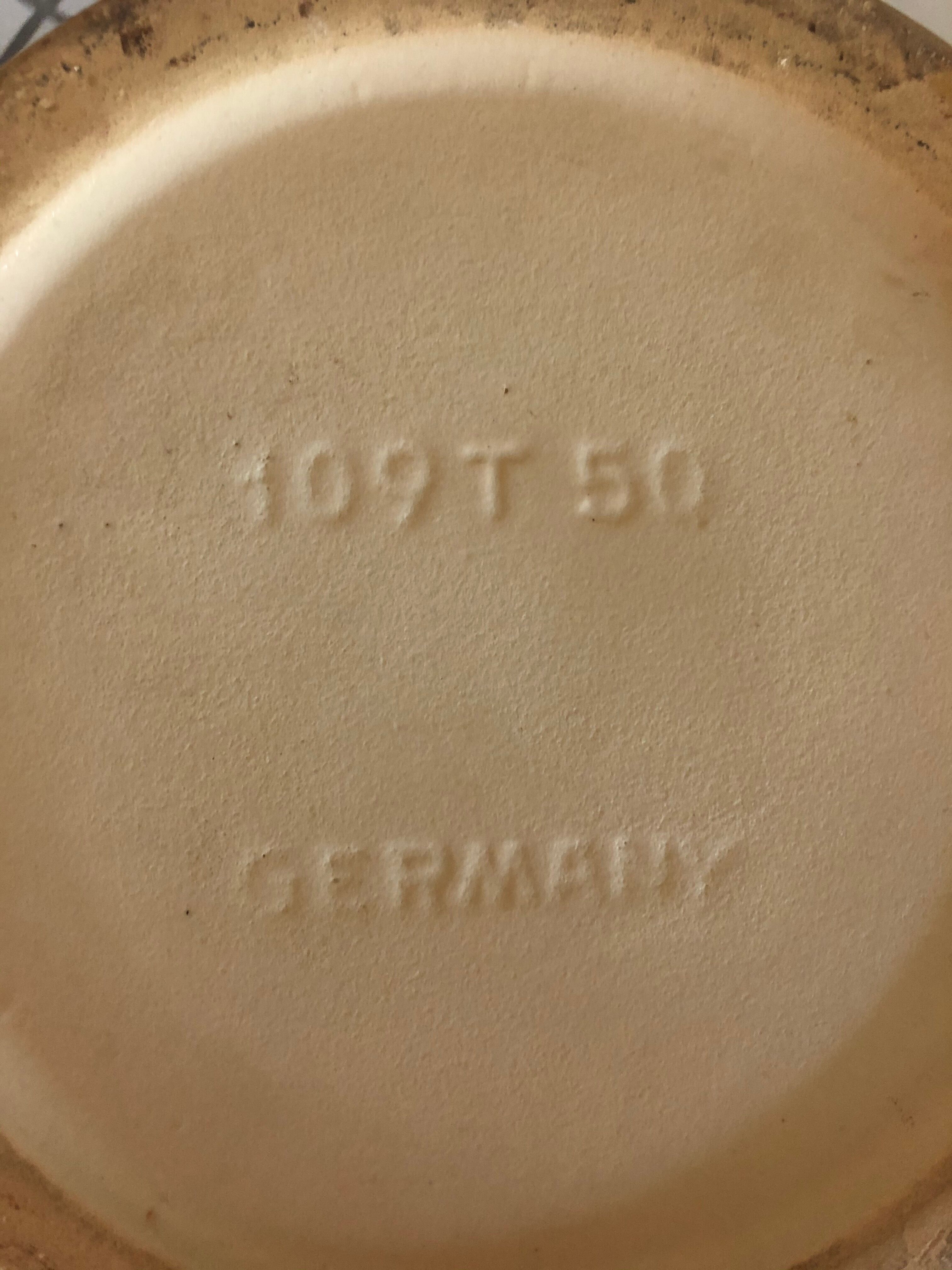 White and red ceramic vase